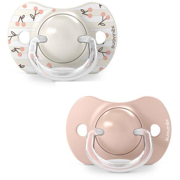 Lot de 2 sucettes symétriques - SUAVINEX - Birdies - SX Pro - 0 a 6 mois - Rose