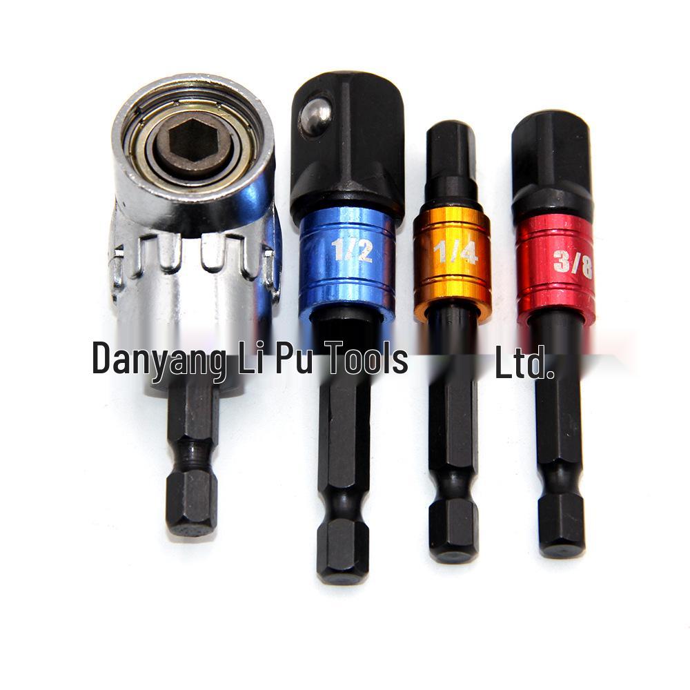 3-Piece Hex Shank Impact Wrench Adapter Set: 1/2, 3/8, & 1/4 Inch Socket for Electric Screwdriver