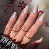 24Pcs Simple French Solid Color Press on Nails with Jelly Glue Ballerina Almond False Nails Detachable Full Cover Nail Tips Set