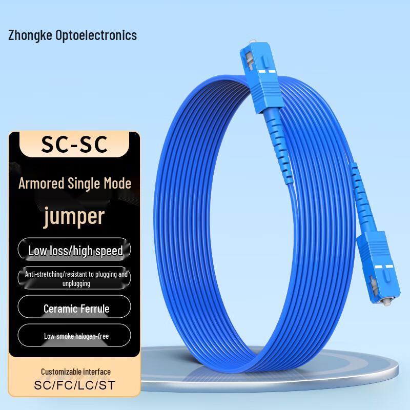 

Zhongke Armored SC-SC Single-Mode Fiber Patch Cord 1 meter