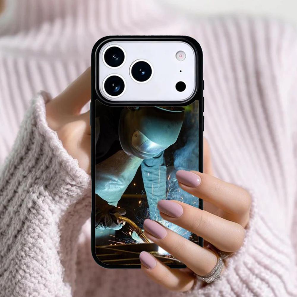 Welder Welding Hot Metal Worker print Phone Case For Apple iPhone 17 Air 16E 15 14 Plus 13 12 11 Pro Max Mini Funda Cover