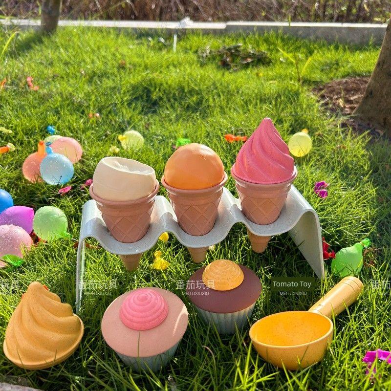 

Детский игровой домик-мороженое, игрушка для приготовления мороженого-снежка, игра с песком, космический песок, аксессуары, набор для моделирования, детская головоломка Wheat straw Sweet ice cream Suit