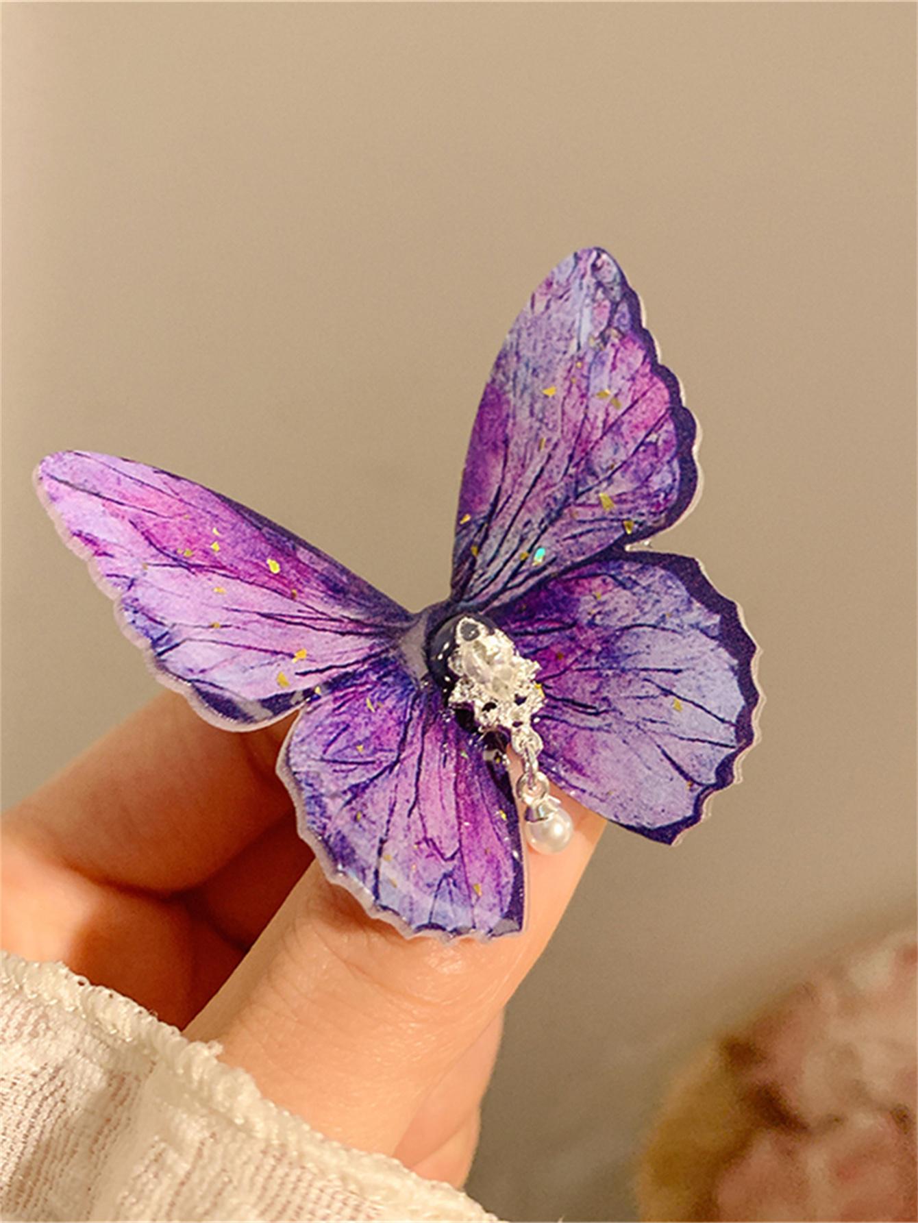 

Синие заколки-бабочки Новые акриловые элегантные металлические заколки-кисточки для волос для женщин Ханфу Античные аксессуары для волос для вечеринки