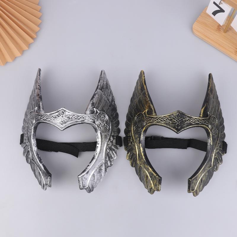 Viking Style Half-Face Mask Plastic Anime Mask Helmet Cosplay Masks Halloween Costume Accessories Party Props