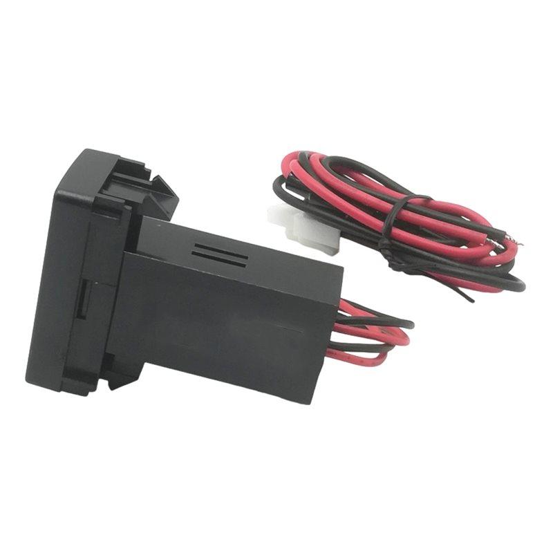 A33G-Car With Dual USB Ports Power Supply Adapter Featuring Wiring Harness Designed For VW Transport T4 Socket Blue Ligh