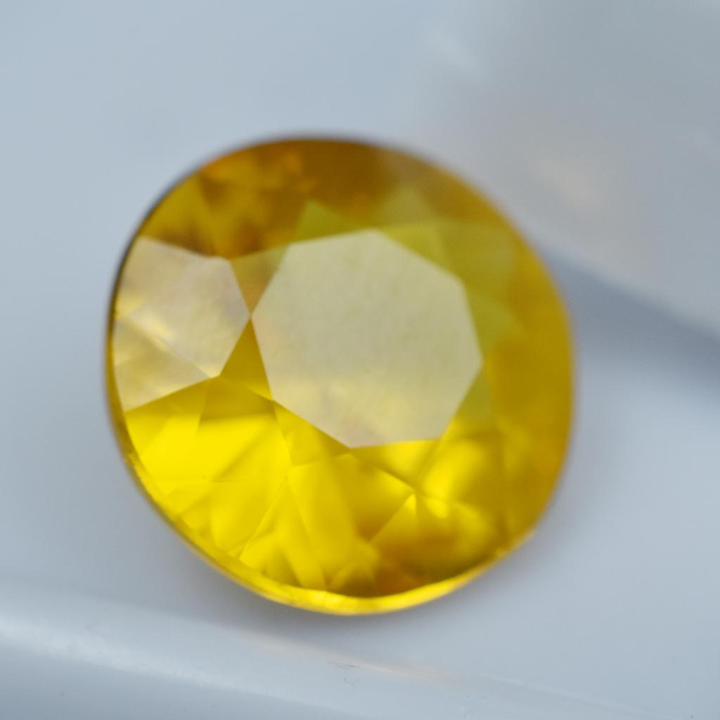 Natural 5.65 Ct Yellow Sapphire Diamond Cut Round Shape Loose Gemstone CERTIFIED AR-1101