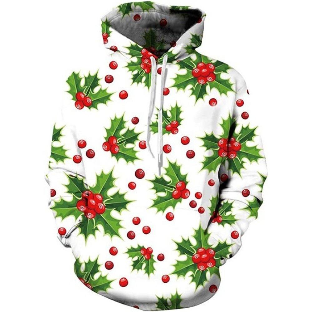 Men's and Women's Sweatshirts Autumn and Winter Christmas 3D Printing Models Long-sleeved Medium-length Hoodie Loose Sweater
