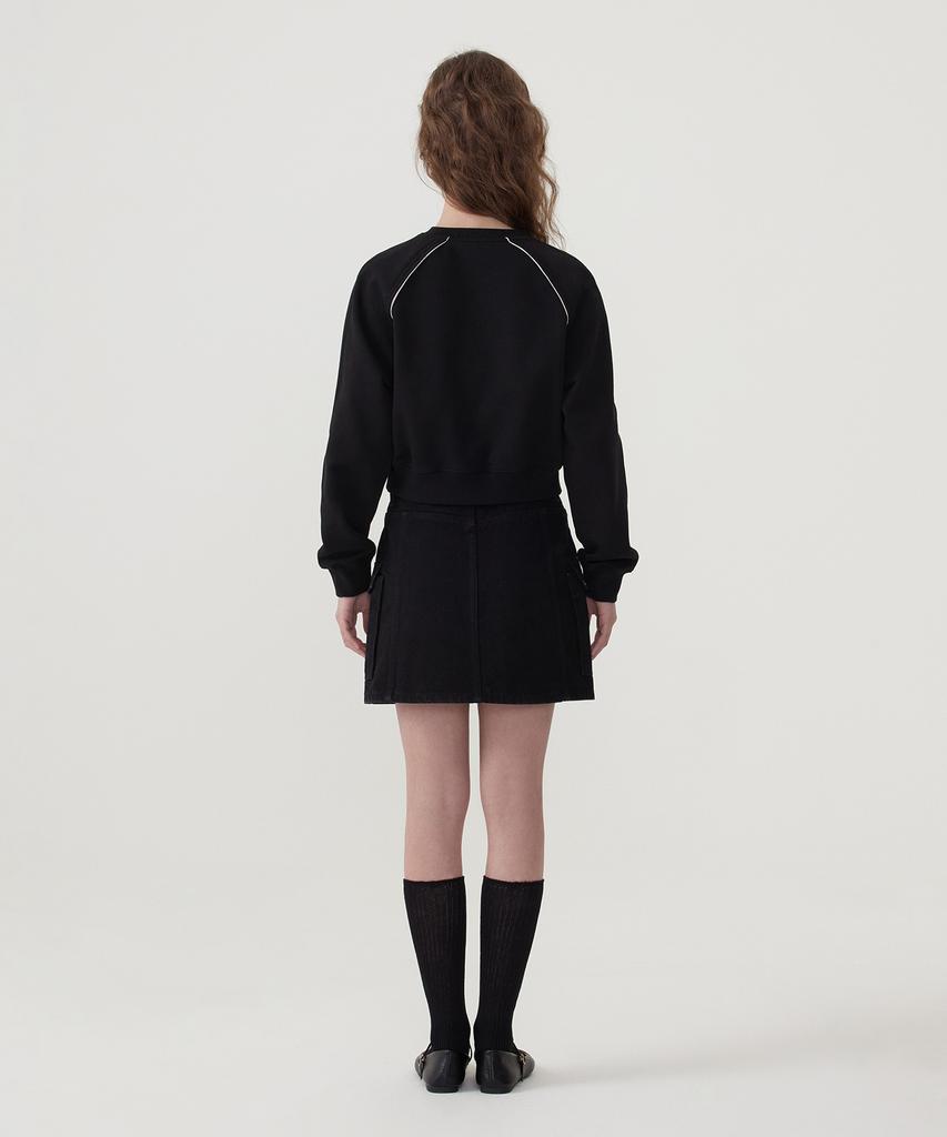 COVERNAT WOMAN Cargo Denim Mini Skirt Black