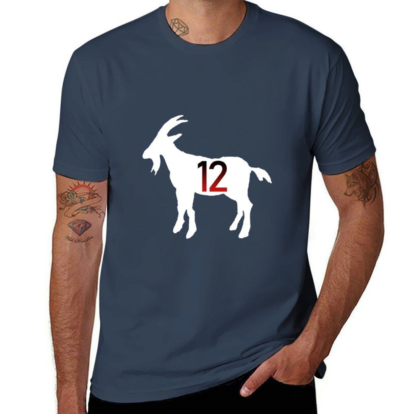 Goat 12 Greatest Of All Time Goat Gifts Tshirt Outdoor Work Short Sleeve Top S