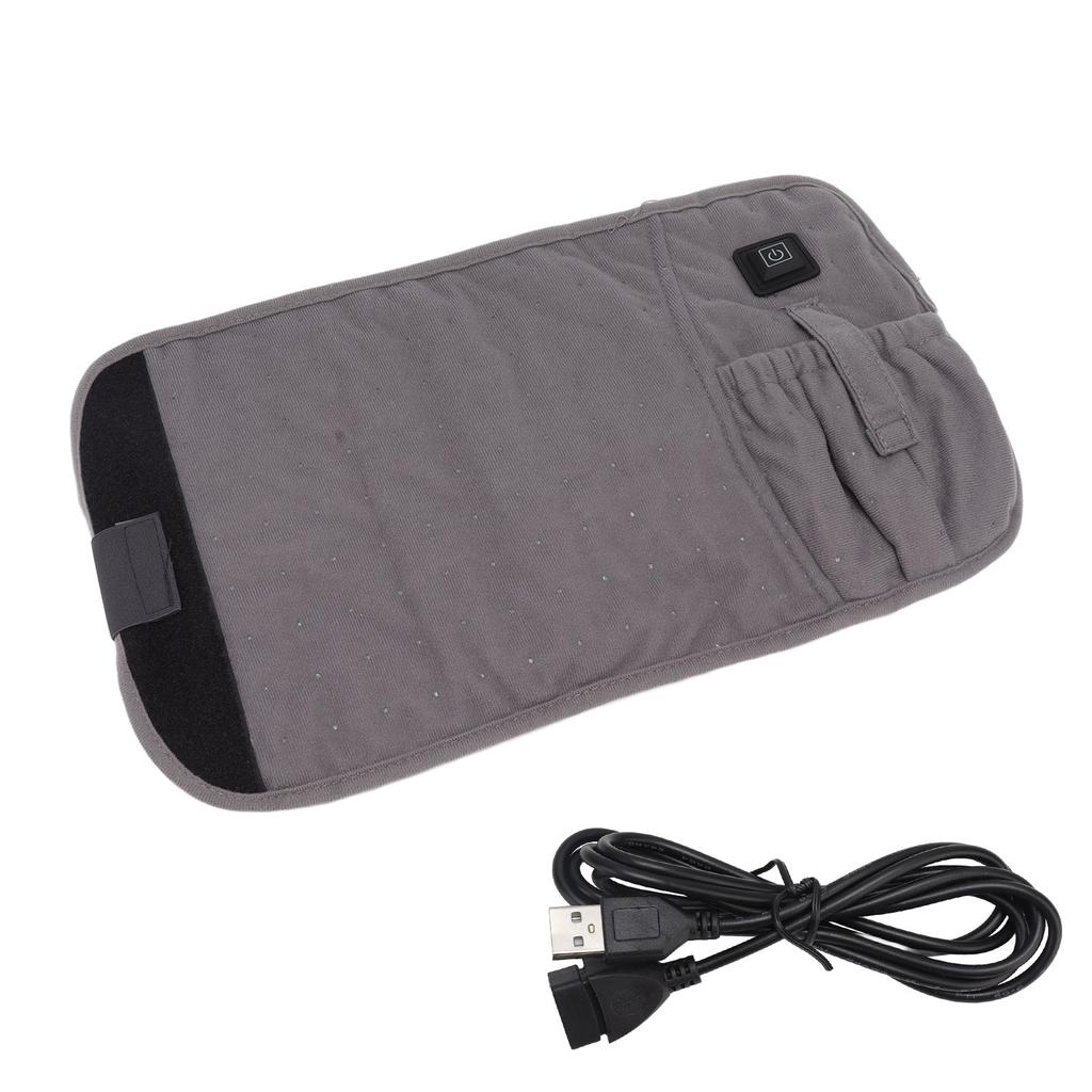 USB Electric Heating Belt Pain Relief 3 Gears Warm Heated Waist Belt with Adjustable Strap for Men