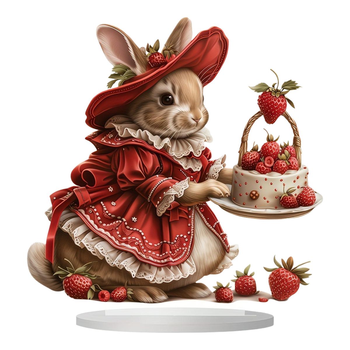 

2D акриловый кролик, украшение, мультяшный кролик, табличка на стол, декор для рабочего стола, центральный элемент для многоярусного подноса, каминная полка, украшение для вечеринки Rabbit