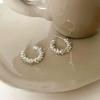 Trending Metal Hoop Earring Fashion New Design Texture Minimalist Korean Cheap Earrings for Women Jewelry Gifts