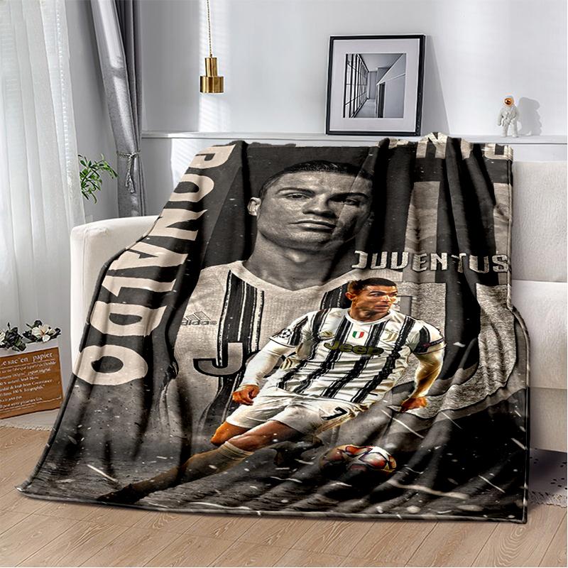 CR7 Goat R-Ronaldo Football Star Flannel Blanket Soft Warm Throw Blanket for Bedroom Living Room Bed Travel Camping Picnic Gift