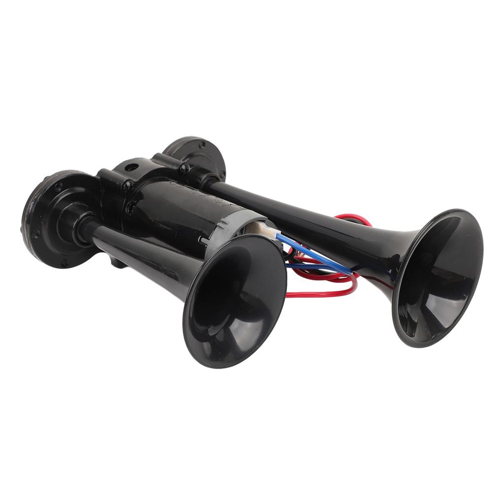 DC24V 130dB Dual Trumpet Horn Loud Sound Sturdy Easy Installation Dual Trumpet Air Horn for Truck Car Train Van Yacht