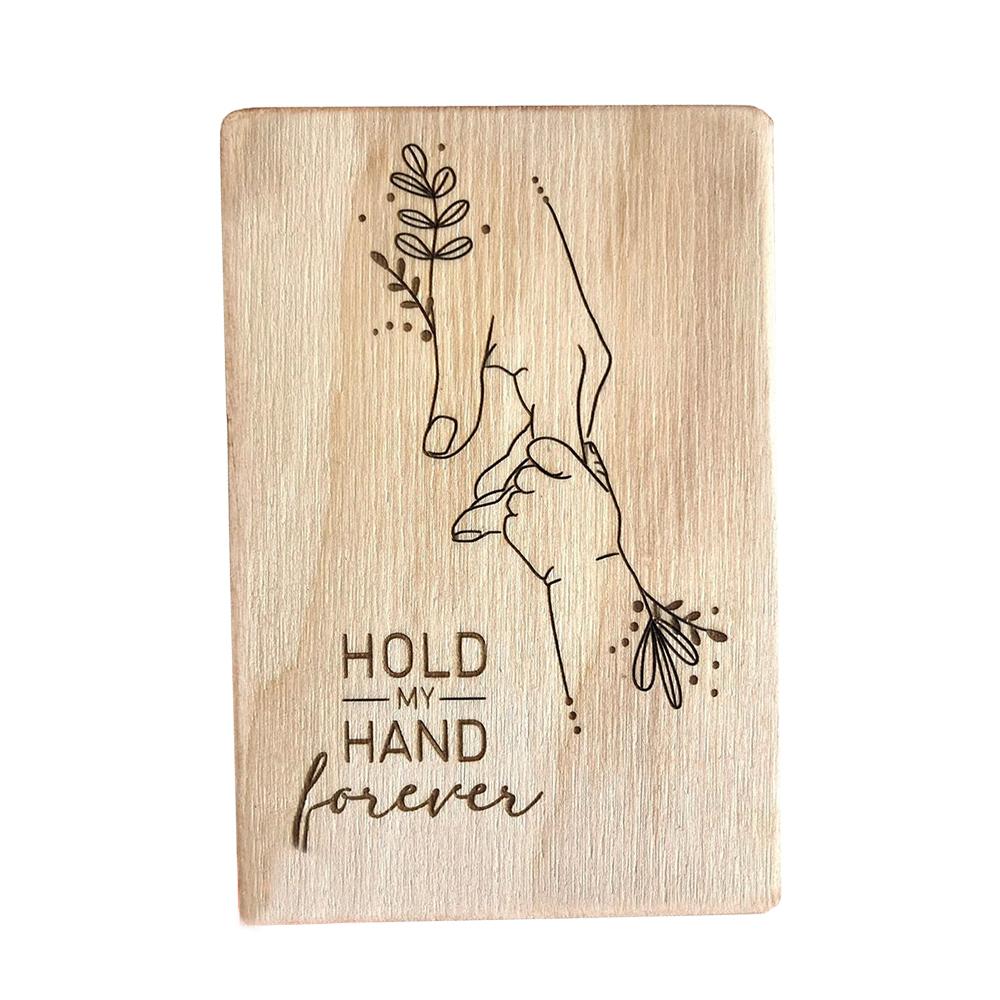 Wooden Mother's Day Card Hold My Hand Forever Mother's Day Gift, Unique Card for Mom Personalized Gift for Mom Wooden Cards