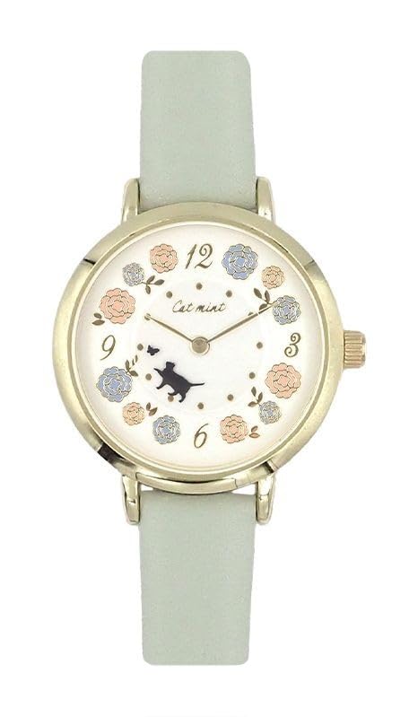 follow Wristwatch catmint Flower Cat Rolling Watch GR (Follow) (Catmint) N01026S-1