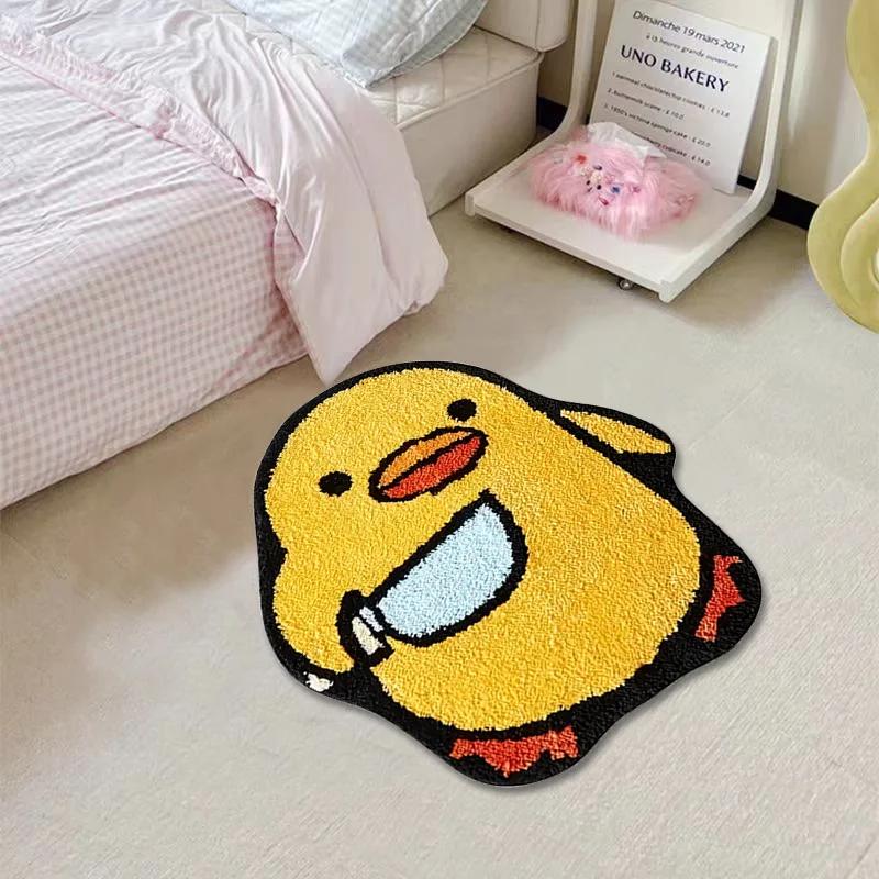 Cartoon Duck Carpet, Bathroom Anti-Slip Absorbent Floor Mat, Bedroom Plush Carpet, Door Mat, Home Decoration