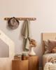 Solid Wood No-Punch Adhesive Coat Rack: Tiered Entryway/Wall/Door Mount Hanger