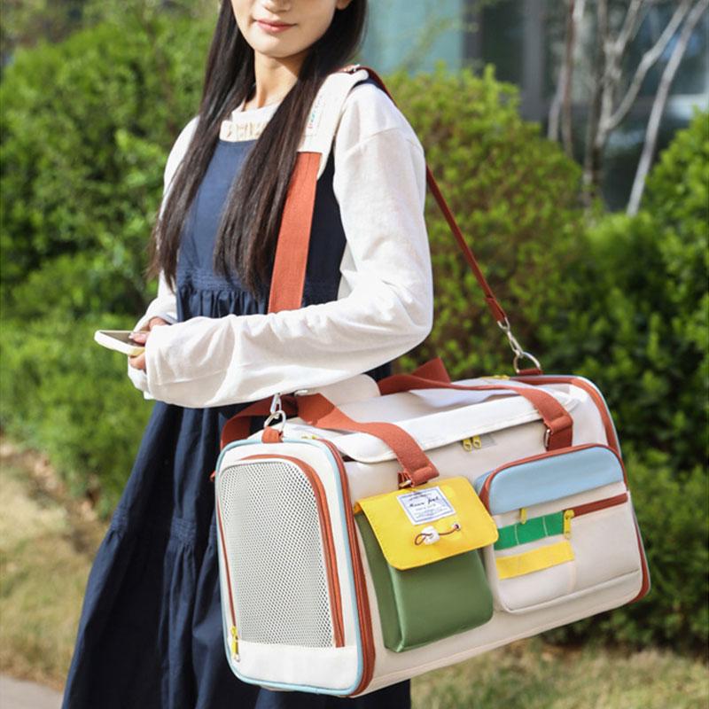 Portable Pet Cats Dogs Backpack Outdoor Carying Bag Comfortable Breathable Large Capacity Shoulder Handbag for Pet Products