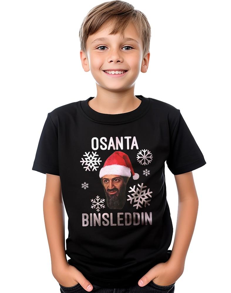 

Osanta Binsleddin t-shirt - Funny and Festive! Unisex Printed Design, 100% cotto M