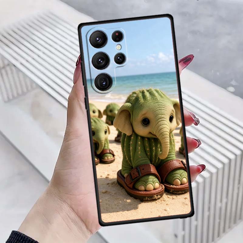 Tung Tung Tung Sahur Pattern For Samsung Galaxy S26 S25 S24 S23 S22 S21 S20 Ultra Plus FE 5G Black Soft TPU Phone Case