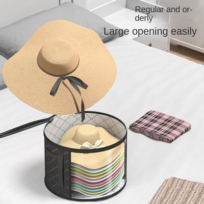 Transparent Hat Storage Bucket, Clothing Hat Travel Organizer, Foldable Round Brim Hat Storage Bag  Large Capacity Dustproof