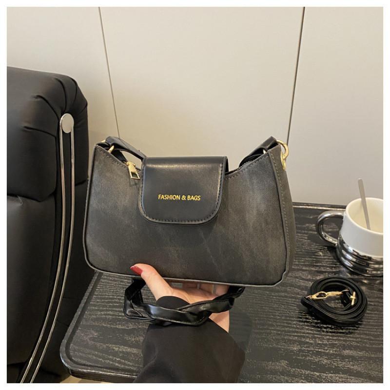 

Letter Color Solid Style Large Capacity Pu Shoulder Bag Women Closure Zipper