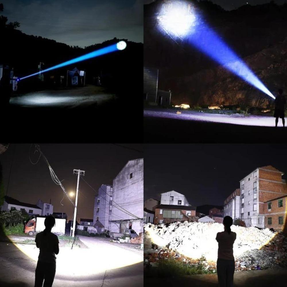 5000MAH Powerful LED Flashlight Built-in Battery Torch Emergency Spotlight 5km Hunting Tactical Flashlight Use 30hours