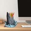 Yousheng Shark Attack Shape Pen Holder 3D Printed Pencil Stand Pens Pencils Markers Classroom Pencil Organizer Ocean Themed Room Decor
