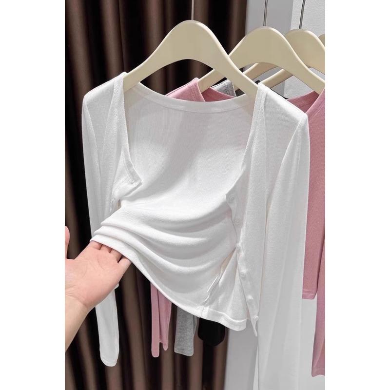 Ice silk sunscreen shawl with sweater cardigan women, 2025 new autumn thin section high-end early autumn long-sleeved knitted top