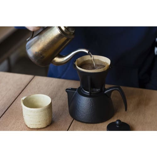 Iwachu Coffee Pot Set, Black, 0.75L, Induction Compatible, Nanbu Ironware, 12361