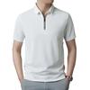 [BUTMYJ] Men's Summer Half-Zip Polo Shirt, Cooling Touch, Business Casual, Plain, Golf Wear, Sweat-Wicking, Quick-Drying, Breathable, Short-Sleeve T-S
