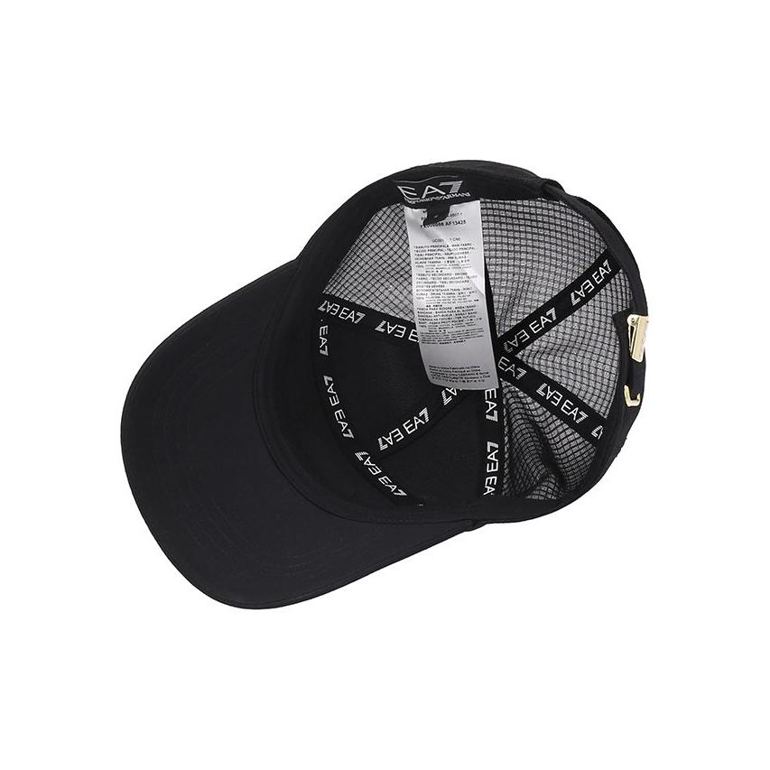 Emporio Armani Bavlněná baseballová čepice Pánské klobouky Černá 7X000056AF13425