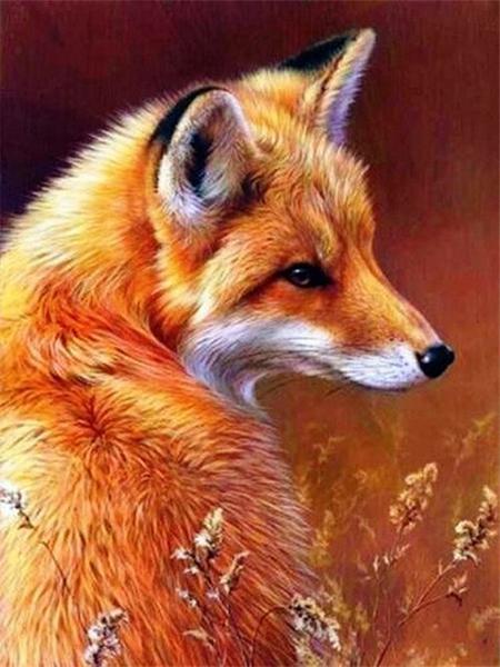 5D Diamond Painting Cross Stitch Animals Diamond Embroidery Fox Full Round Rhinestone Pictures Home Decor