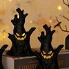 Spooky Halloween Ghost Tree Light: Pumpkin Lantern & Ghost Face Decoration