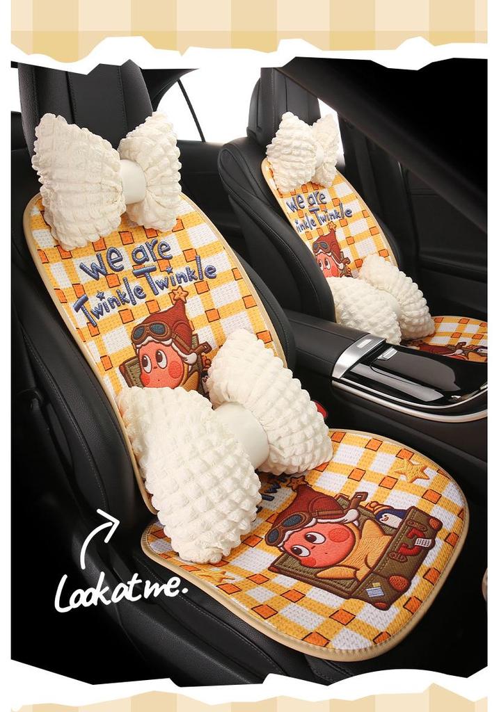 Cute Female Cartoon Car Seat Cushion for Xiaopeng MONA M03/P7/G6/G7/G3 - All Seasons