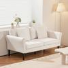 Loveseat Sofa, 176 Cm Small Sofa Couch for Living Room, Velvet Fabric 2-Seats Couch with Sinuous Spring, Soft Cushions and Sturdy Frame, Comfy