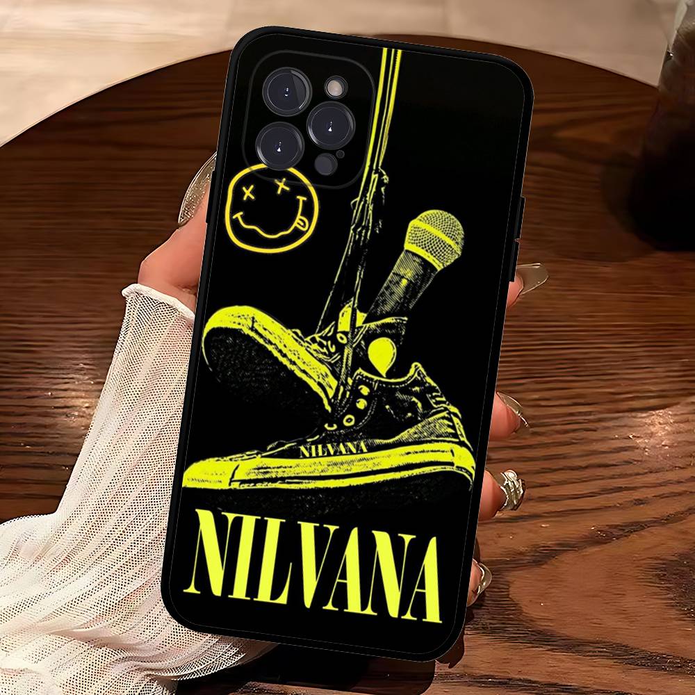 Grunge Band N-Nirvana For IPhone 17 16 15 14 13 12 11 Pro Max Plus Shockproof Black Soft Phone Cover