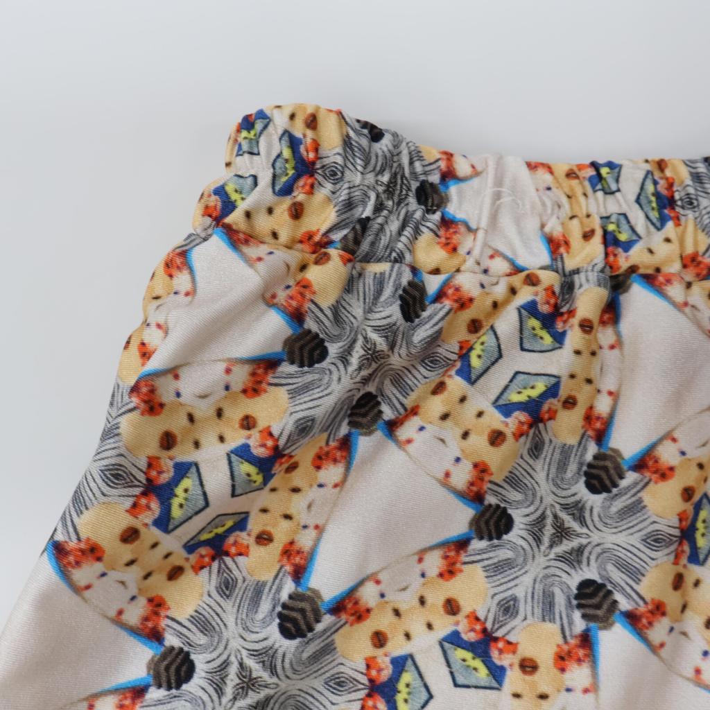 TATA CHRISTIANE White x Silver Material Switching Easy Pants Bottoms Not written multicolorUsed