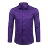 New Men's Minimalist Slim Fit Long Sleeve Shirts Classic Business Solid Color Office Shirt Casual Men's Clothing Tops