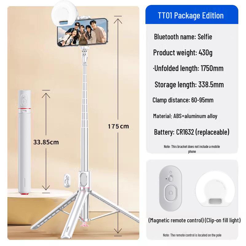 CYKE Bluetooth Selfie Stick with Automatic Tripod and Phone Holder Stand