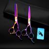 6.0-Inch Color Hollow Handle Hairdressing Scissors - Straight & Thinning Shears for Barbers