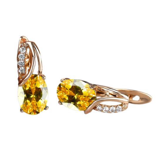 Attraktive Ohrringe mit Schnalle, oval, weiblich, exquisit