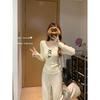 Korean Lace Patchwork Knitted Slim-fit Sweater for Women - 2025 Autumn/Winter Trendy Top