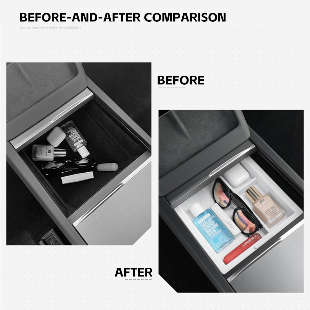 Center Console Storage Tray For Tesla Model 3 Highland 2025 2025 Model Y Juniper 2025 2026 Armrest Storage Box Car Accessories