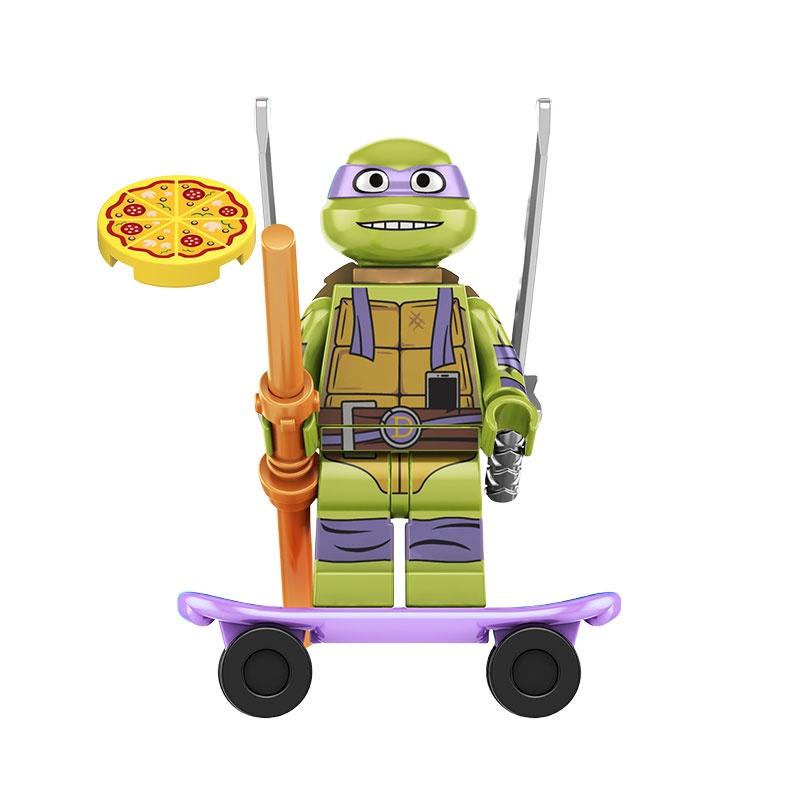 Children's Toy Kf6196 Ninja Turtle Da Vinci Building Blocks Abs Plastic Non-electric Diy