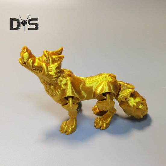 Figura de Lobo Impresa en 3D Accesorio de Fotografía Aspecto Realista Color Vibrante Estatua de Lobo Animal Juguete para Aliviar el Estrés para Adultos Niños