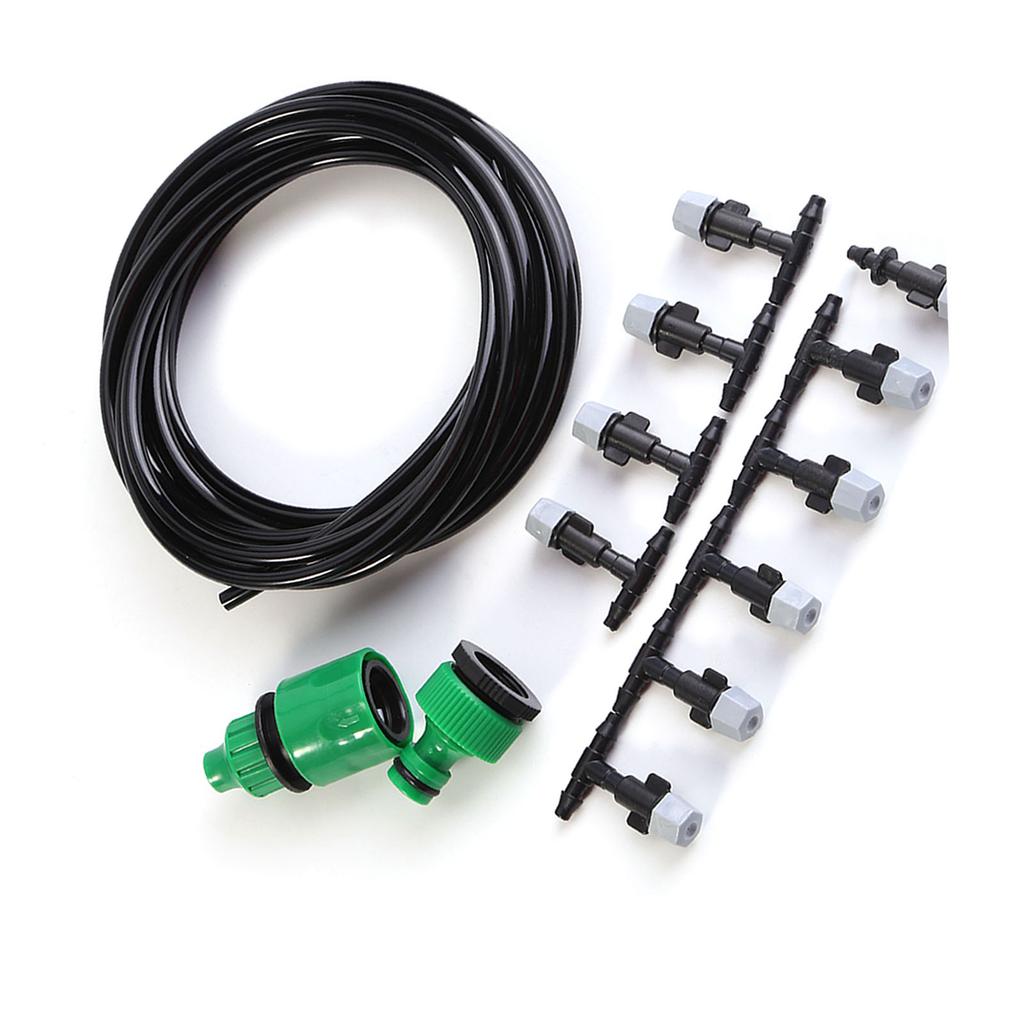Water Misting Cooling System Hose Sprinkler Nozzle Garden Patio Micro Irrigation Set 5M