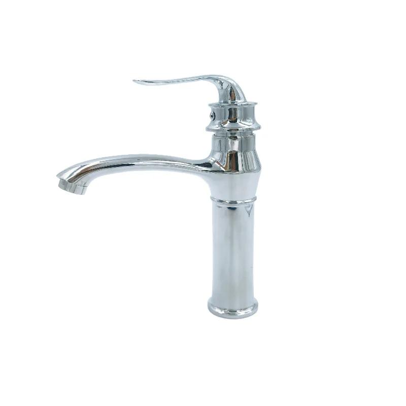 Modern Single-hole Single-handle Chrome-plated Faucet, Ceramic Valve Core, Stainless Steel Basin Faucet (as the picture,Chrome)