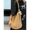 Summer new casual large-capacity cotton thread woven bag hollow straw bag lazy wind shoulder bag beach bag women's bag